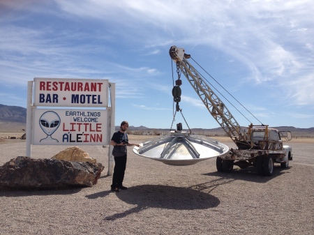 On this week's hot topic of aliens, here's Martin the Sound Man just outside Area 51